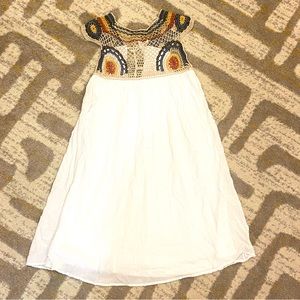 Earthbound Trading Co. crochet white dress.